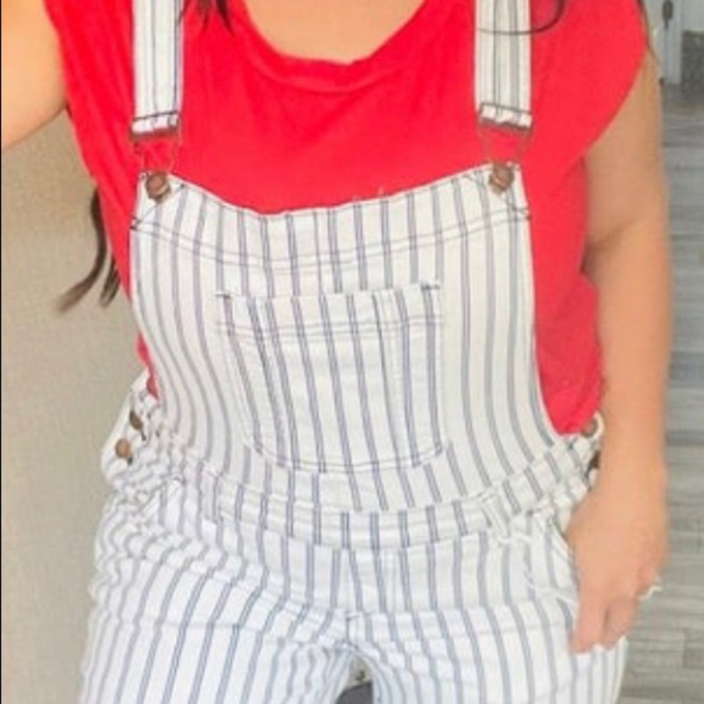 Navy & White Overalls